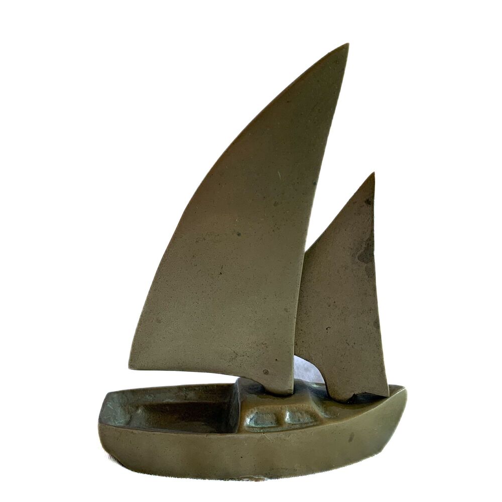 Vintage 60s Mini Brass Sailboat
